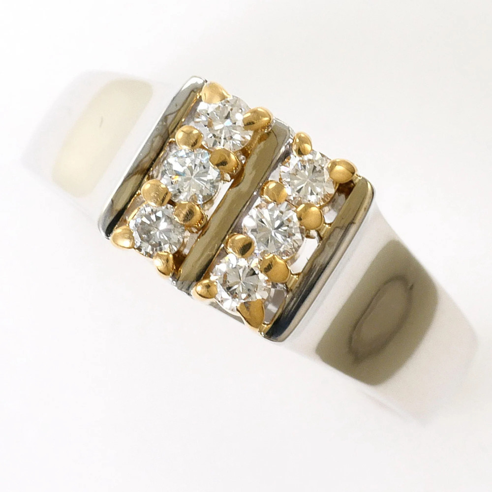 K14 14K YG Yellow Gold Ring, 1 Diamond 0.20ct, Certificate of Authenticity, T...
